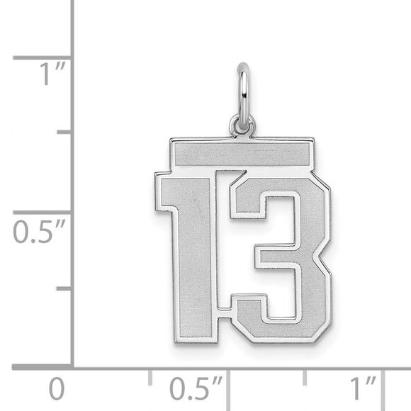 Sterling Silver, Jersey Collection, Medium Number 13 Pendant - Picture 4 of 5